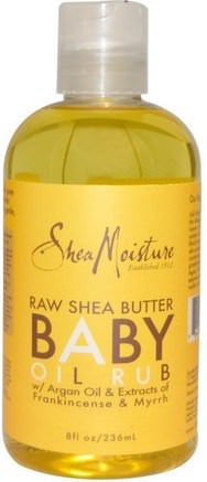Raw Shea Butter Baby Oil Rub, 8 fl oz (236 ml) by Shea Moisture-Hälsa, Hud, Massageolja, Barns Hälsa, Diapering, Babypulveroljor