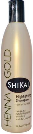 Henna Gold, Highlighting Shampoo, 12 fl oz (355 ml) by Shikai-Bad, Skönhet, Hår, Hårbotten, Hårfärg, Hårvård