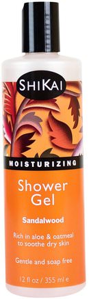 Moisturizing Shower Gel, Sandalwood, 12 fl oz (355 ml) by Shikai-Bad, Skönhet, Duschgel