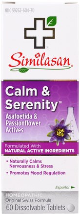 Calm & Serenity, 60 Dissolvable Tablets by Similasan-Kosttillskott, Homeopati, Kava Kava
