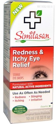 Redness & Itchy Eye Relief, 0.33 fl oz (10 ml) by Similasan-Hälsa, Ögonvård, Synvård, Ögondroppar, Kosttillskott, Homeopatiallergier