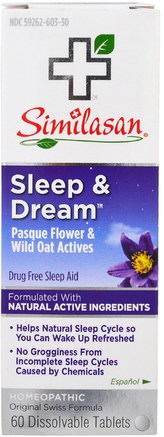 Sleep & Dream, 60 Dissolvable Tablets by Similasan-Kosttillskott, Homeopati, Sömn