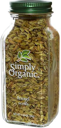 1.90 oz (54 g) by Simply Organic Fennel Seeds-Mat, Kryddor Och Kryddor, Fänkålspice