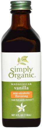 Non-Alcoholic Flavoring, Farm Grown, 4 fl oz (118 ml) by Simply Organic Madagascar Vanilla-Kosttillskott, Vanilj Extrakt Bönor