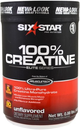 Elite Series, 100% Creatine, Unflavored, 0.88 lbs (400 g) by Six Star-Sport, Kreatin