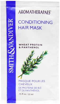 Conditioning Hair Mask, Wheat Protein & Panthenol.75 fl oz (22 ml) by Smith & Vandiver-Bad, Skönhet, Hår, Hårbotten, Schampo, Balsam