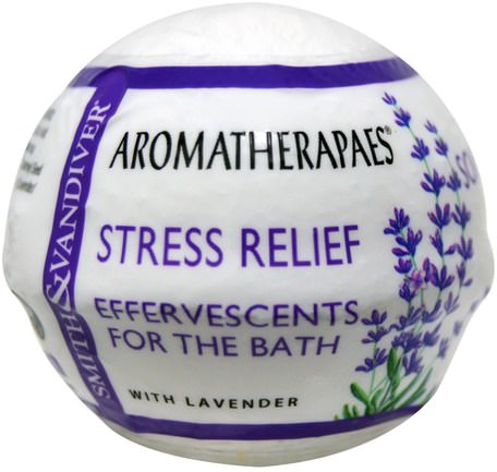 Effervescents For The Bath, Stress Relief, 2.8 oz (80 g) by Smith & Vandiver-Bad, Skönhet, Badsalter