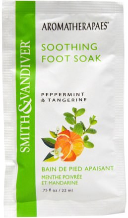 Smith & Vandiver, Soothing Foot Soak, Peppermint & Tangerine.75 fl oz (22 ml) by Smith & Vandiver-Bad, Skönhet, Badsalter, Fotfotvård