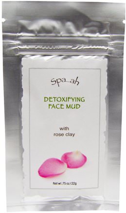 Spa.ah, Detoxifying Face Mud With Rose Clay.75 oz (22 g) by Smith & Vandiver-Skönhet, Ansiktsmasker, Lera Masker, Hälsa, Detox, Lera