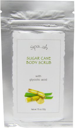 Spa.ah, Sugar Cane Body Scrub With Glycolic Acid.75 oz (22 g) by Smith & Vandiver-Bad, Skönhet, Kroppscrubs