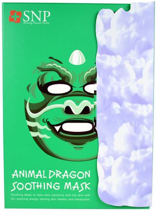 Animal Dragon Soothing Mask, 10 Masks x (25 ml) Each by SNP-Bad, Skönhet, Ansiktsmasker, Arkmaskor