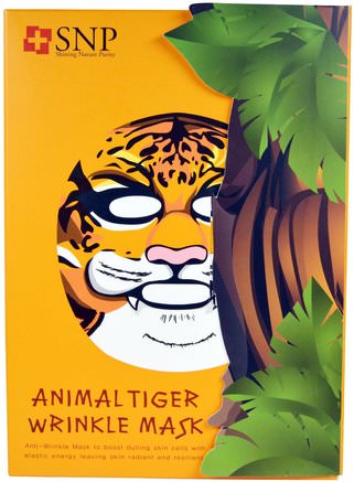 Animal Tiger Wrinkle Mask, 10 Masks x (25 ml) Each by SNP-Bad, Skönhet, Ansiktsmasker, Arkmaskor