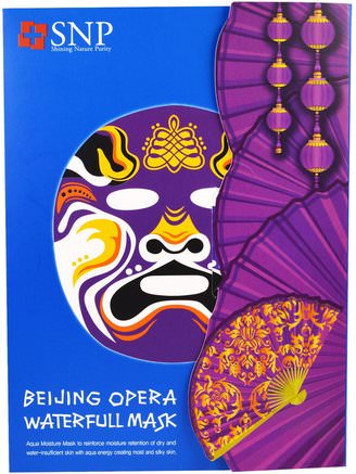 Beijing Opera Waterfull Mask, 10 Masks x (25 ml) Each by SNP-Bad, Skönhet, Ansiktsmasker, Arkmaskor