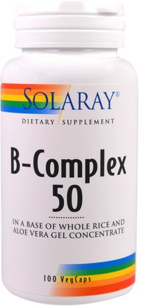 B-Complex 50, 100 Veggie Caps by Solaray-Vitaminer, Vitamin B-Komplex