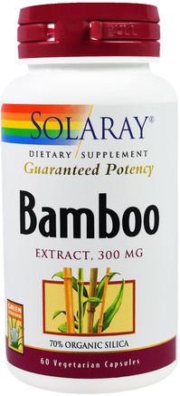 Bamboo, Extract, 300 mg, 60 Veggie Caps by Solaray-Hälsa, Ben, Osteoporos