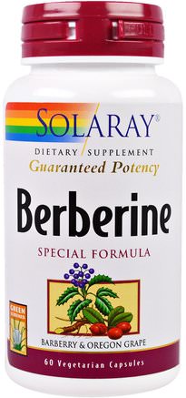 Berberine, Special Formula, 60 Veggie Capsules by Solaray-Örter, Bärbär - Berberin