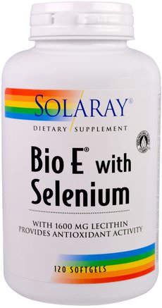 Bio E with Selenium, 120 Softgels by Solaray-Kosttillskott, Antioxidanter, Selen, Vitamin E + Selen