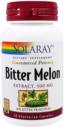 Bitter Melon Extract, 500 mg, 30 Veggie Caps by Solaray-Örter, Bitter Melon