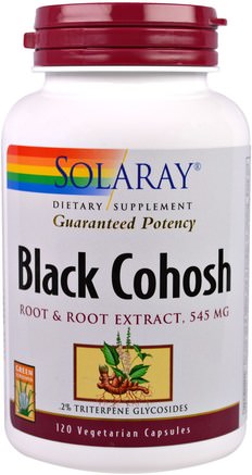 Black Cohosh, 545 mg, 120 Veggie Caps by Solaray-Hälsa, Kvinnor, Svart Cohosh