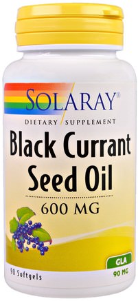 Black Currant Seed Oil, 600 mg, 90 Softgels by Solaray-Kosttillskott, Efa Omega 3 6 9 (Epa Dha), Svart Vinbär
