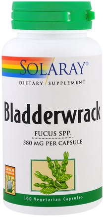 Bladderwrack, 100 Veggie Caps by Solaray-Örter, Urinblåsa, Hälsa