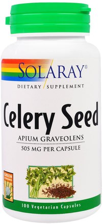Celery Seed, 505 mg, 100 Veggie Caps by Solaray-Örter, Selleri Frön