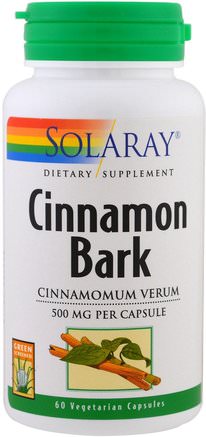 Cinnamon Bark, 60 Veggie Caps by Solaray-Örter, Kanel Extrakt