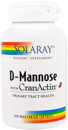 D-Mannose with CranActin, 120 Vegetarian Capsules by Solaray-Kosttillskott, D-Mannos