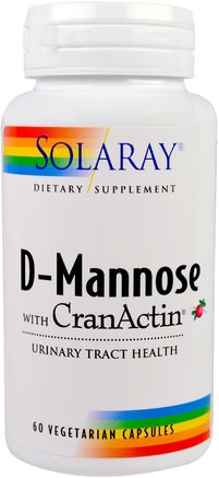 D-Mannose, with CranActin, 60 Vegetarian Capsules by Solaray-Kosttillskott, D-Mannos