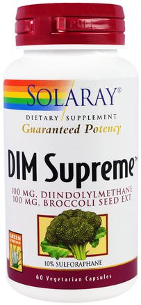 DIM Supreme, 60 Veggie Caps by Solaray-Kosttillskott, Diindolylmetan (Dim)