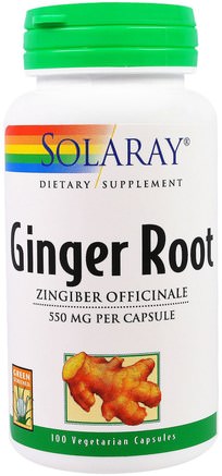 Ginger Root, 550 mg, 100 Veggie Caps by Solaray-Örter, Ingefära Rot