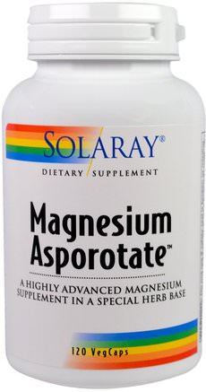 Magnesium Asporotate, 120 VegCaps by Solaray-Kosttillskott, Mineraler, Magnesium