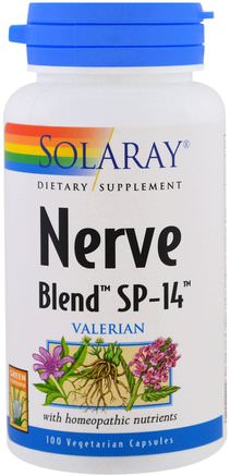 Nerve Blend SP-14, 100 Veggie Caps by Solaray-Örter, Valerianer