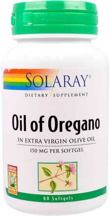 Oil of Oregano, 150 mg, 60 Softgels by Solaray-Kosttillskott, Oreganoolja