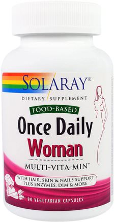 Once Daily, Woman, Multi-Vita-Min, 90 Veggie Caps by Solaray-Vitaminer, Kvinnor Multivitaminer