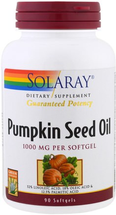 Pumpkin Seed Oil, 1000 mg, 90 Softgels by Solaray-Kosttillskott, Efa Omega 3 6 9 (Epa Dha), Pumpa Fröolja