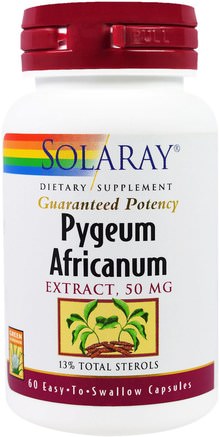 Pygeum Africanum Extract, 50 mg, 60 Capsules by Solaray-Hälsa, Män, Pygeum