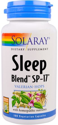 Sleep Blend SP-17, Valerian-Hops, 100 Veggie Caps by Solaray-Kosttillskott, Sömn