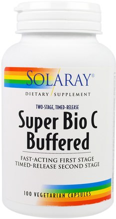 Super Bio C Buffered, 100 Vegetarian Capsules by Solaray-Vitaminer, Vitamin C, Vitamin C Buffrad