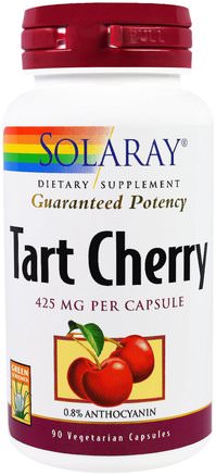 Tart Cherry, 425 mg, 90 Veggie Caps by Solaray-Kosttillskott, Frukt Extrakt, Körsbär (Frukt Svart Vild)