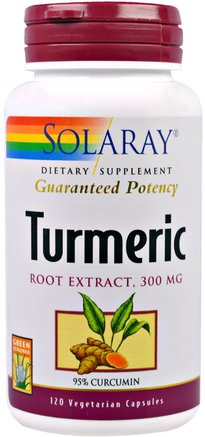 Turmeric Root Extract, 300 mg, 120 Vegetarian Capsules by Solaray-Kosttillskott, Antioxidanter, Curcumin, Gurkmeja
