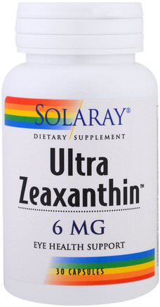 Ultra Zeaxanthin, 6 mg, 30 Capsules by Solaray-Kosttillskott, Karotenoider, Zeaxanthin, Hälsa, Ögonvård, Visionvård
