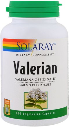 Valerian, 470 mg, 180 Veggie Caps by Solaray-Örter, Valerianer