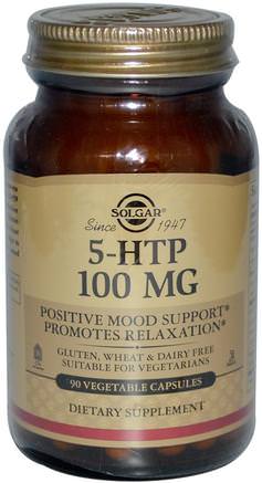 5-HTP, 100 mg, 90 Vegetable Capsules by Solgar-Kosttillskott, 5-Htp, 5-Htp 100 Mg