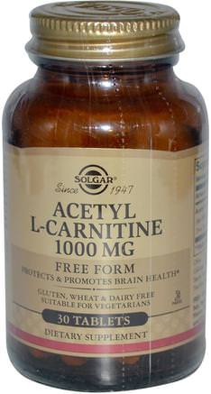 Acetyl L-Carnitine, 1000 mg, 30 Tablets by Solgar-Kosttillskott, Aminosyror, L Karnitin, Acetyl L Karnitin