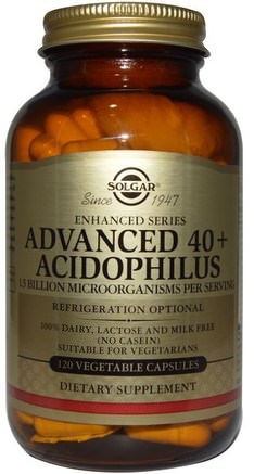 Advanced 40+ Acidophilus, 120 Vegetable Capsules by Solgar-Kosttillskott, Probiotika, Acidophilus