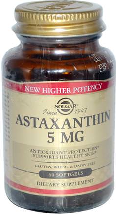 Astaxanthin, 5 mg, 60 Softgels by Solgar-Kosttillskott, Antioxidanter, Astaxanthin