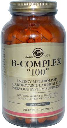 B-Complex 100, 250 Tablets by Solgar-Vitaminer, Vitamin B-Komplex