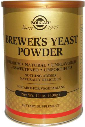 Brewers Yeast Powder, 14 oz (400 g) by Solgar-Mat, Bakhjälpmedel, Bryggarejäst