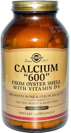 Calcium 600, from Oyster Shell with Vitamin D3, 240 Tablets by Solgar-Kosttillskott, Mineraler, Kalcium, Ostronskalcalcium